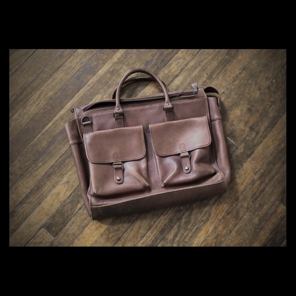 Handbags - XL British Tan Leather Briefcase Attaché